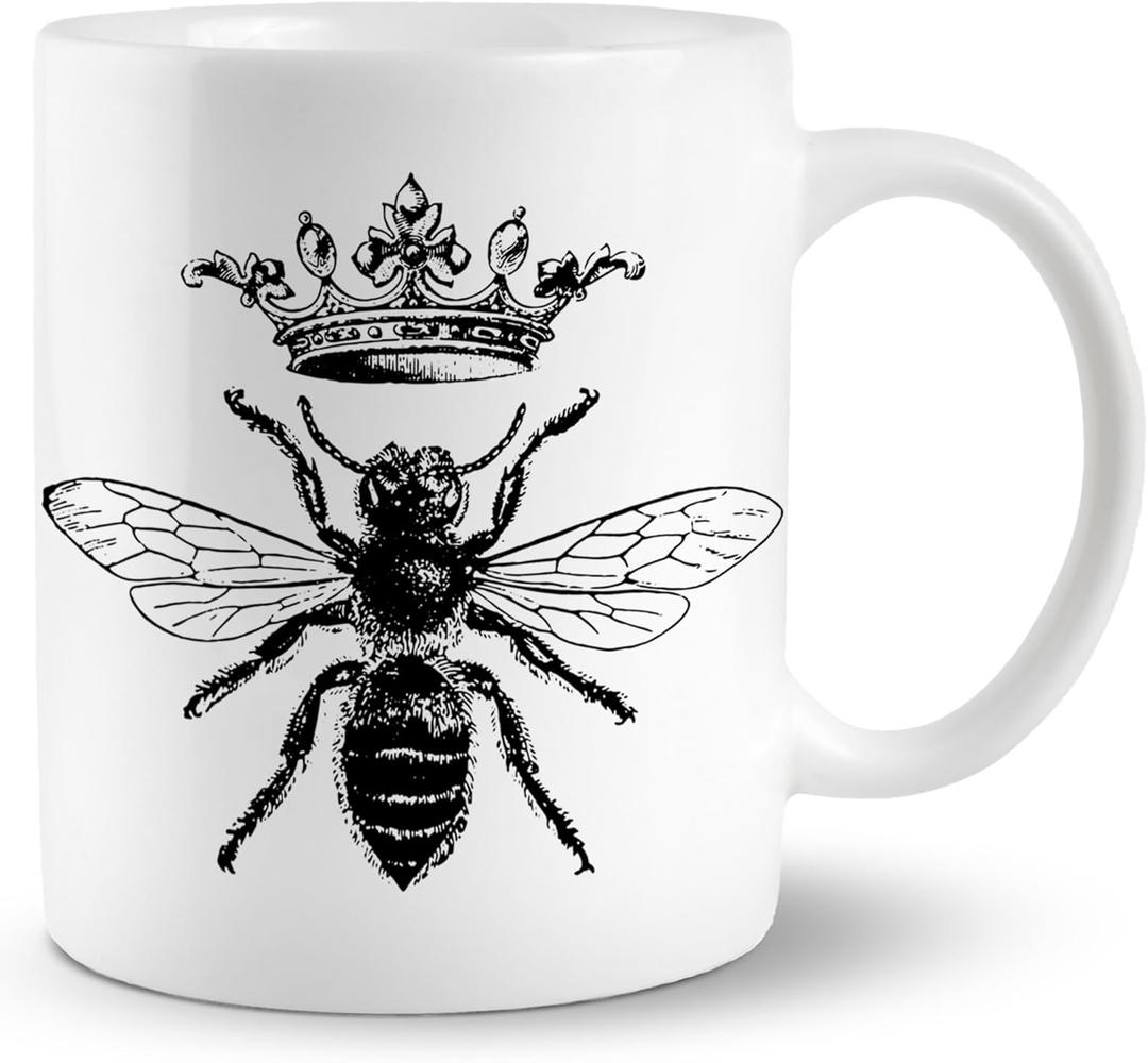 Bee Mug, Bee Coffee Mug, Queen Bee Gifts for Women, Bee Gifts for Bee Lovers, Bee Themed Gifts, Honey Bee Gifts, Retro Queen Bee Gifts Coffee Mug Cup for Women