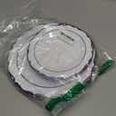 PLASTICPRO 32 Pack Elegant Disposable Plastic Plates Combo Set Includes 16 Dinner Plates and 16 Salad Plate Heavy Duty Fancy Party Plates White & Black Contemporary Design