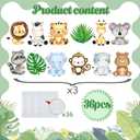 36 Pieces Safari Animals Cutouts Jungle Party Cut-Outs Safari Birthday Party Decorations Animals Cardboard Cutouts for Animal Theme Classroom Baby Shower Supplies