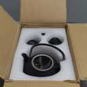 Velaze Cast Iron Teapot Set,Japanese Teapot Heat Preservation with Trivet,Stainless Steel Infuser and 2 Cups,Durable Cast Iron with a Fully Enameled Interior,Beautiful Hammered Design,700ML/23oz