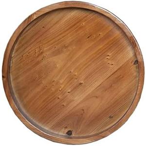 Juleduo 15 Inch Round Wood Lazy Susan Turntable Tray, Classic Style, Durable and Organizer for Cabinet Pantry Coffee Table Tray Brown