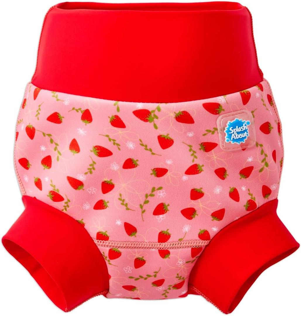 Splash About Happy Nappy Reusable Swim Diaper, Strawberry Field, 3-6 Months