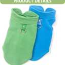 2 Pack Dog Sweater with Leash Ring, Warm Pet Clothes Thick Clothes Coat Fleece Dog Sweaters for Small Dogs Girl Boy Pullover Doggie Jacket for Fall Winter (Blue,Green, Small) (Small(4-6lbs))