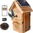 Smart Bird House with Camera, 2.4G WiFi & App Alerts, 160 Wide View 1080P HD Wireless Birdhouse, Auto Capture Bird Video & Motion Detection, Smart Bird House Camera Solar Powered (Dark, Normal)