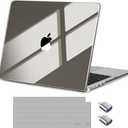 Batianda Premium Crystal Case for New MacBook Air 15 inch 2025 M4 2024 2023 Release Model A3241 /A3114 M3 Lightweight Durable Scratch-Resistant, Easy Install, with Keyboard Cover, Dark Gray
