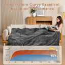 Tefici Heated Blanket Throw Electric Blanket Throw,50"x60" Heating Blanket, 6 Levels Fast Heating, 1-4 Hours Auto Off, Soft Flannel to Sherpa,Machine Washable, ETL&FCC Certified Grey