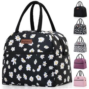 Baglemon Insulated Lunch Bag for Women Men, Lunch Containers Reusable High Capacity Lunch Tote Bags for Work Picnic (Blackdaisy)