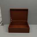 XL Brown Wooden Box Storage with Hinged Lid | 15.8x11.8x5.5in (+-0.5) | Keepsake Decorative Gift Box for Tool Dog Toy Kitchen Storage | Acacia-Like Wood Chest Trunk (XL | No Handles)