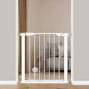 Fairy Baby 25.6-28.3 Inch Narrow Easy Install Baby Gate, Metal Safety Child Gate for Doorways, No Drilling Pressure Mounted Pet Gate for Small Stairs, No Extensions, White