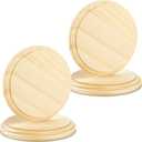 Jetec 4 Pieces Wooden Round Plaque Unfinished Natural Wood Circles for Crafts DIY Coaster Base Painting Projects Gifts Home Decor(5 Inch)