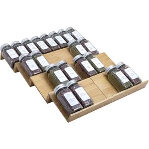 Bamboo Spice Rack Drawer Organizer - 8 Pieces Set- 7" Wide Per Piece - Combine Pieces Into 14" Wide Rack (7" or 14")