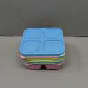 Canfanni 4 Pcs Snack Box Containers Set, Reusable 4 Compartment Lunchable Container with 2Pcs Sauce Containers, Stackable BPA-Free Bento Box for School, Work, Travel (4 Color)