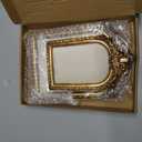 Wonderjune 2 Pcs Gold Jewelry Display Stand Vintage Necklace Organizer Ring Holder Earring Tray Resin Jewelry Photography Props Frame with Velvet Backing for Gifts(White,Large,Small,Elegant)