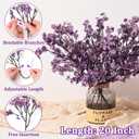 Yastouay 15 Pcs Fake Flowers Artificial Flowers, Real Touch Silk Flowers Faux Flowers for Decorations, Lavender Purple Babys Breath Artificial Flowers Bulk for Spring Summer Decor Floral Arrangement