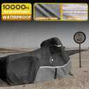 Motorcycle Cover 420D Heavy Duty All Season Universal Weather Waterproof Outdoor Protection 96" XXL Vehicle Cover/Black/Gray
