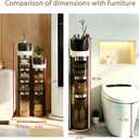 BGYMF 3-Tier Slim Bathroom Storage Cabinet, Slim Cabinet for Bathroom,Narrow Rolling Storage Cart with Wheels, White Plastic Organizer for Small Spaces, Kitchen, Laundry Room, Corner
