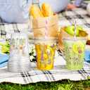 FoldTier 100 Pcs Wildflower Cups Plastic with Lids and Straws 12 oz Disposable Floral Drinking Cups for Tea Party Wedding Love in Bloom Baby Shower Bridal Shower Wild Flower Graduation Supplies