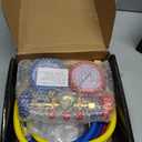 Orion Motor Tech AC Gauge Set, 3 Way AC Manifold Gauge Set for R134a R410a R22 R404a Refrigerant Recharge with Shockproof HVAC Gauge Rubber Casings R134a Couplers R410a Adapters 29 Adapter