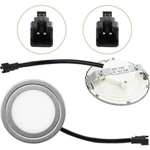 DC 12V Range Hood Light Bulbs, SM 2-Pin Socket, Ø65–70mm Recessed LED Lamp, Cold White 6000K, ONLY for SM Connector & 12V DC Systems (Check Size & Voltage Before Buying, 2 Pack)