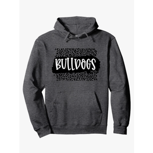 Bulldogs Mascot Distressed School Sports Fan Team Spirit Pullover Hoodie Small