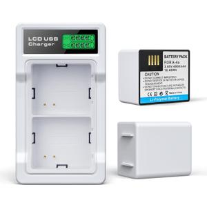 2-Packs Batteries Compatible with Arlo Pro 5S 2K, Pro 4, 3, Arlo Ultra 2, Ultra Cameras VMA5400 VMC4040P VMC4060P A-4a, with LCD Dual Charger (3.85V 4800mAh)