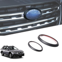 Front Rear Logo Decoration Made Of ABS Front Grille Logo Trim Back Badge Decoration Cover 2Pcs (Matte Black)