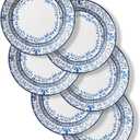 Corelle Vitrelle 6 PIECE Dinner Plates Set Triple Layer Glass and Chip Resistant, Lightweight Round Plates, Portofino
