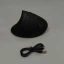 Bluetooth and 2.4G (2-in-1) Rechargeable Wireless Mouse, Ergonomic Vertical Design, 1000/1200/1600 DPI, 6 Silent Buttons, for Laptop, Computer, PC, MacBook, Chromebook-Black