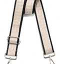 Wide Purse Strap Replacement Crossbody Canvas Shoulder Bag, Universal Adjustable Straps for Bags(55Long) (Stripe-38S-Beige)