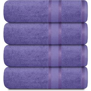 Casa Lino Lavender Bath Towels Set of 4 (54" x 27") - Large Bathroom Towel Set - 100% Cotton Towels for Bathroom - Highly Absorbent & Quick Dry Bath Towel Multipack - New Apartment Essentials