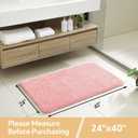 Pink Bathroom Rugs 24"x40" Large Plush Microfiber Bath Mat, Soft Non Slip Floor Mat, Absorbent and Washable Rug Perfect for Bathroom or Bedroom Use