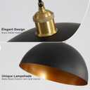 Eustace 17.7" Large Industrial Pendant lamp, Vintage Pendant Light,Black and Gold Finish Dome Pendant Lighting Fixture, Eu6169
