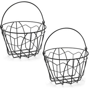 Bekith 2 Pack Golf Ball Basket, Golfball Container with Handle, Golf Ball Metal Bucket, Holds 60 Balls (Golf Balls are Excluded)