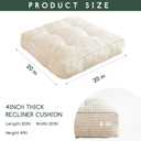HIGOGOGO Tufted Corduroy Recliner Seat Cushion for Elderly, High Density Foam Large Square Seat Cushion for Recliner Chair, Floor Pillow, Office Chair, Car, No Pressure on Thighs, 20x20x4