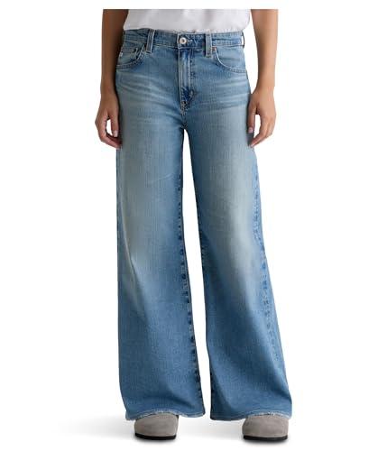 AG Jeans Women's Saige Mid Rise Wide Leg, Blue, Size 27