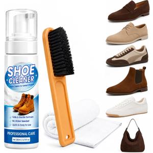 Shoe Cleaner 6.76 fl oz, Suede & Nubuck Cleaning Kit for Shoes, Boots, Sneakers & Bags, Suede Cleaner Kit