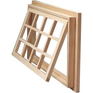 Toyvian Miniature Windows for Crafts: 1 12 Scale Dollhouse Wooden Window Frame Figurines - DIY Mini House Miniature Scenes Build Doll House Furniture Accessories