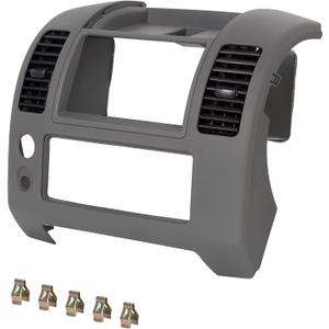 ECOTRIC Center Dash Console Compatible with Nissan Frontier 2005-2020 Instrument Panel Trim Replacement for Part Number 68259-ZP16D, Gray