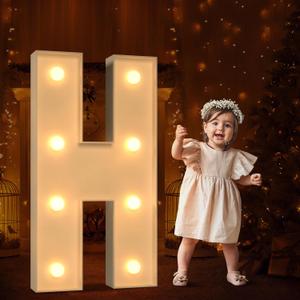 Marquee Letters 3 Feet Tall 3FT Large Light Up Letters H for Wedding Will You Marry Me Sign Happy Birthday Engagement Party Decorations Big Letterboard H
