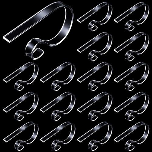 Jetec Christmas Clear Stocking Holder Hooks Acrylic Mantle Hangers Non Slip Christmas Stocking Clips Holiday Garland Hooks for Fireplace Home Kitchen Mantel (13 Pieces)