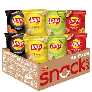 Lay's Potato Chips, Classic Chips Variety Pack, 1 Ounce (Pack of 40) Best By Oct 20, 2026