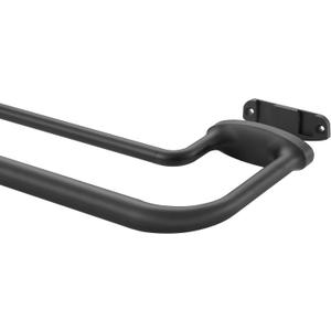 Black Double Curtain Rods for Windows 48-84 Inches,1 Inch Adjustable Double Wrap Around Blackout Curtain Rod with Aluminum Finials and Brackets