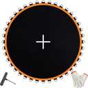 Trampoline Mat, Fits 15 ft Frame Using 96 pcs 6.5 in Spring, Trampoline Replacement Mat for 15 ft Trampoline, Compatible with 96 pcs 6.5 in Spring, Reinforce, UV-Resistant, with Spring Hook and Gloves