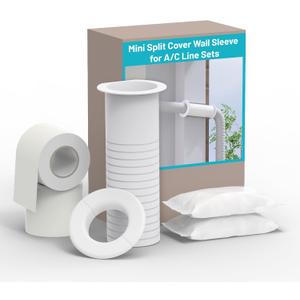 Mini Split Cover Wall Sleeve for AC Line Set, Line Set Covers for Outside Units, Mini Split Line Set Cover for Air Conditioning Systems, AC Sleeve Through The Wall, Pipe Accessories