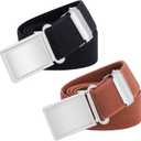 WELROG Kids Adjustable Magnetic Belt for Boys - Girls Elastic Stretch Buckle Belts Toddler (Black/Brown)