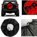 Dinosaur Spare Tire Cover Tyrannosaurus Rex Skeleton Park Red Weatherproof Universal Wheel Protectors Camper Tire Covers for Trailer Rv Travel(17 inch)