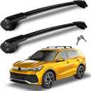 300LBS Roof Rack Cross Bars Compatible with Volkswagen VW Tiguan 2018-2026/Taos 2022-2026 Heavy-Duty Aluminum Lockable Crossbars Roof Rails Cargo Carrier Luggage Canoe Kayak Bike