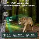 MAXDONE Solar Trail Camera 2 Pack - 4K 64MP WiFi Bluetooth Solar Deer Camera with Night Vision Motion Activated, Game Camera IP66 Waterproof, Wildlife Cameras Built-in Battery Rechargeable Power