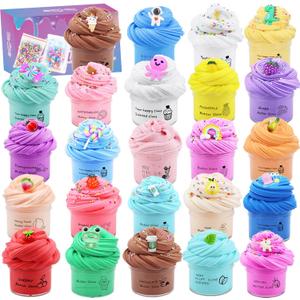 LKAXYTP 24 Pack Butter Slime Kit, Party Favor Supplies, Super Soft, Non-Sticky, Goody Bag Toy, Prize for Girl and Boys, Christmas Stocking Stuffers