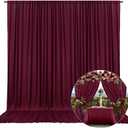 10 x 7 Feet Burgundy Backdrop Curtain for Partie, Background Curtains for Photoshoot, Birthday, Wedding, Halloween, Thanksgiving, Christmas Day, New Year Party Decorations 5Ft x 7Ft, 2 Panels